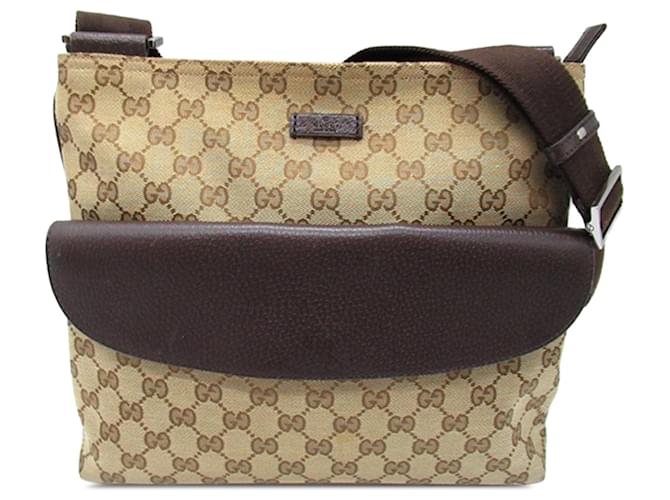 Beige Umhängetasche aus GG-Canvas von Gucci Leder  ref.1392178