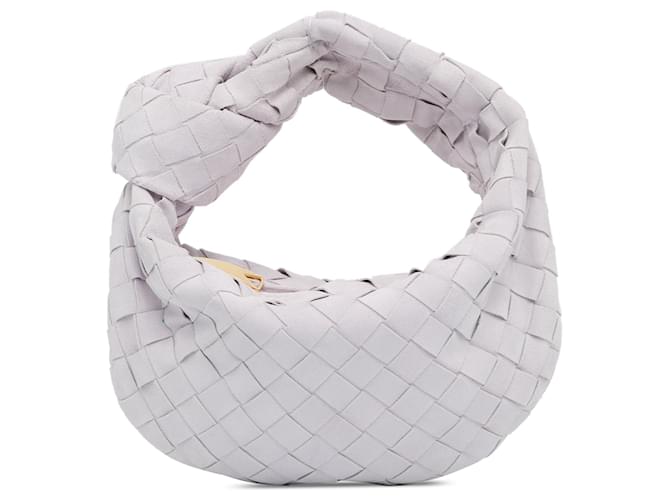 White Bottega Veneta Mini Intrecciato Jodie Handbag Leather  ref.1392189