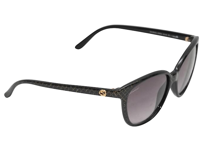 Óculos de sol pretos de acetato Gucci Plástico  ref.1392198