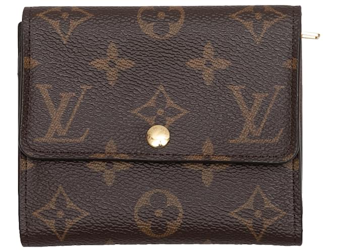 Braune Louis Vuitton Anais Kompakte Geldbörse mit Monogramm Leinwand  ref.1392203