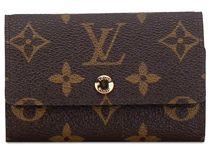 Porta-chaves marrom Louis Vuitton Monograma 6 Lona  ref.1392224