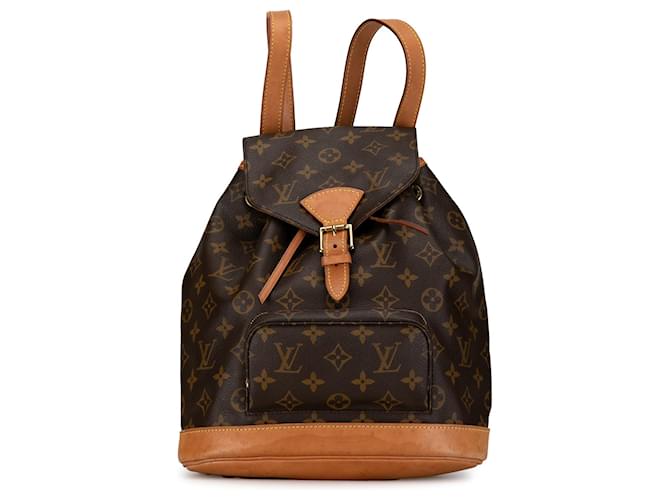 Brown Louis Vuitton Monogram Montsouris MM Backpack Leather  ref.1392225