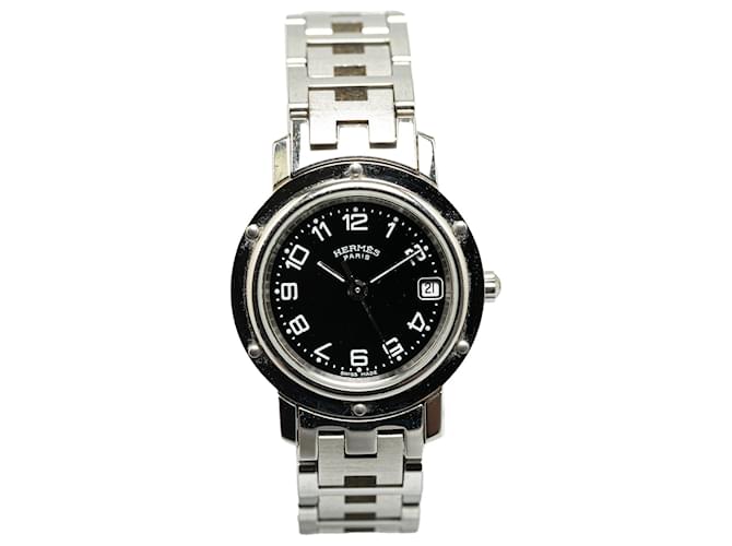 Hermès Relógio Clipper de aço inoxidável de quartzo Hermes prateado Prata  ref.1392250