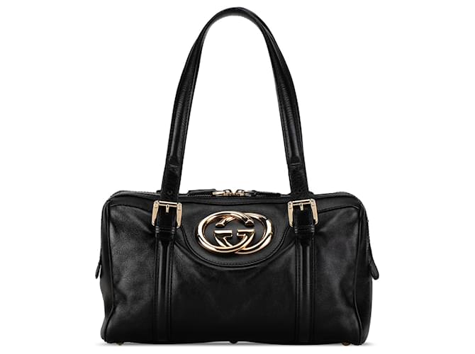 Black Gucci Leather Britt Boston Bag  ref.1392262