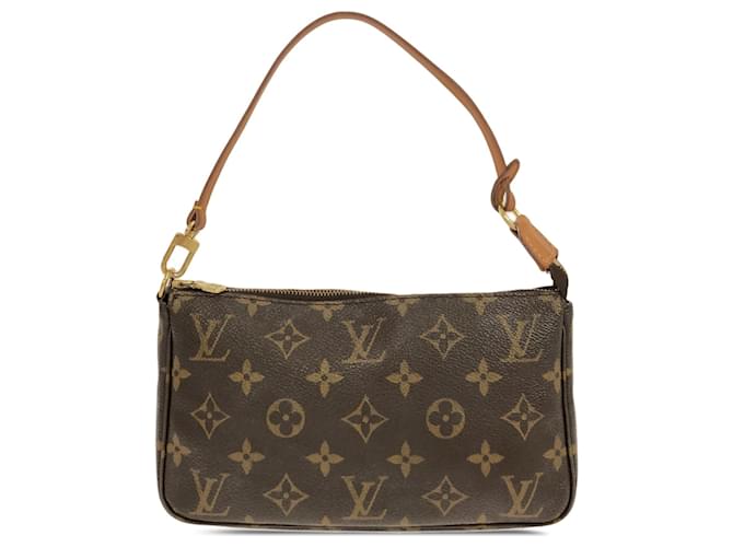 Brown Louis Vuitton Monogram Pochette Accessoires Shoulder Bag Leather  ref.1392274