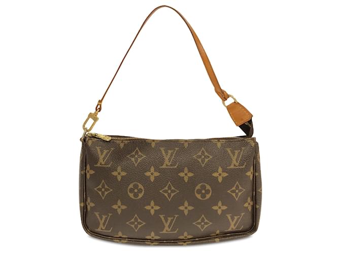 Brown Louis Vuitton Monogram Pochette Accessoires Shoulder Bag Leather  ref.1392275