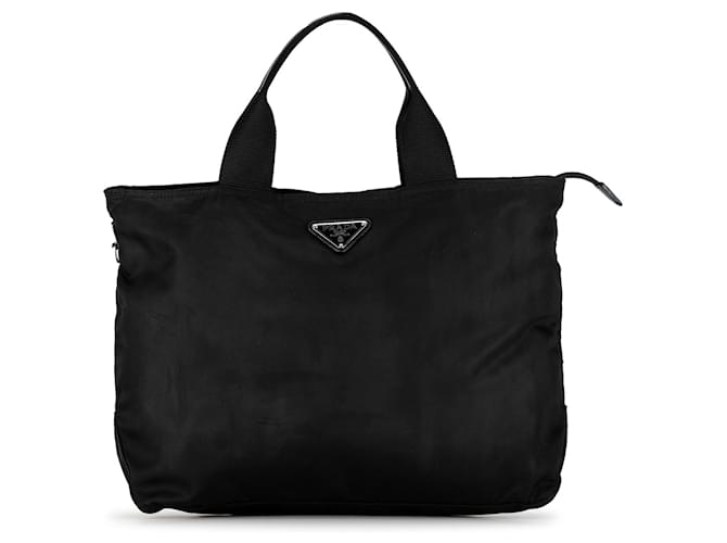 Black Prada Tessuto Satchel Leather  ref.1392278