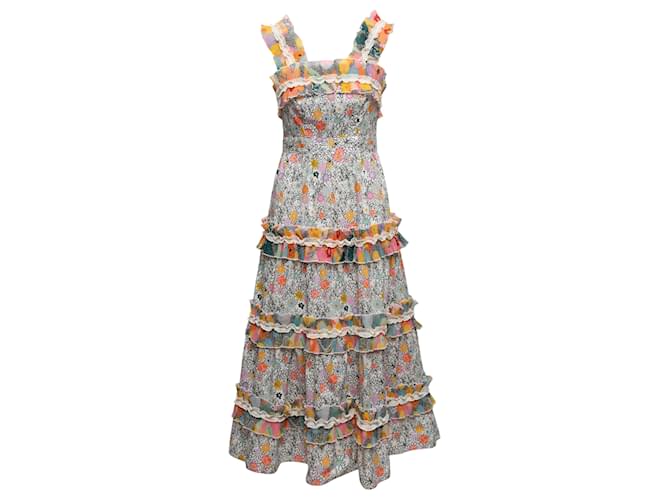 Autre Marque Multicolor Celia B Floral Print Sleeveless Tiered Dress Size US S Multiple colors Synthetic  ref.1392299