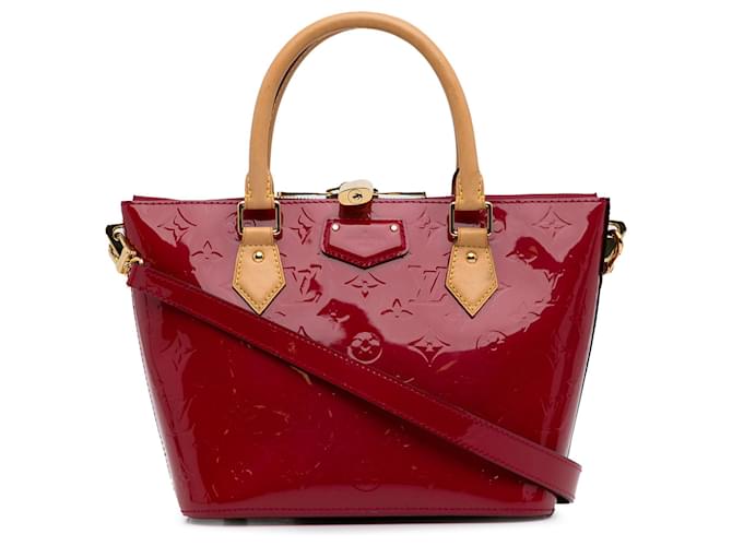 Red Louis Vuitton Monogram Vernis Montebello PM Satchel Leather  ref.1392323