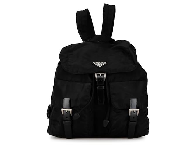 Black Prada Tessuto Backpack Leather  ref.1392330