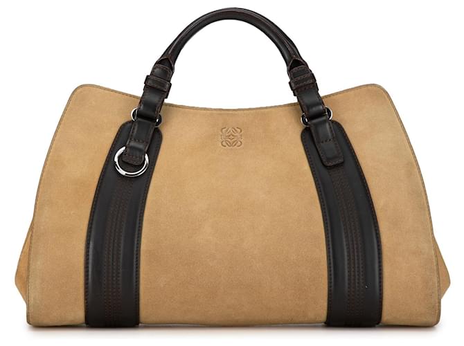 Tan LOEWE Anagram Suede Handbag Camel Leather  ref.1392339