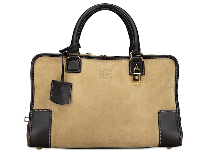 Tan LOEWE Suede Amazona 36 Handbag Camel Leather  ref.1392341