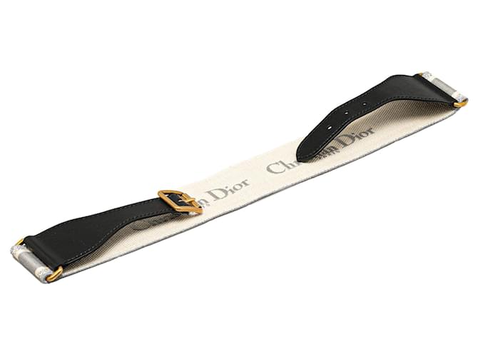 Bracelet à logo brodé Dior gris Toile Rouge  ref.1392352