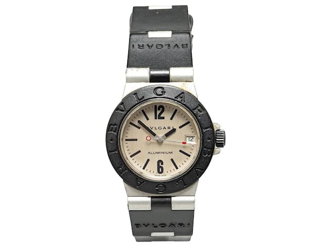 Bulgari Black Bvlgari Quartz Aluminum and Rubber Diagono Watch Plastic  ref.1392392