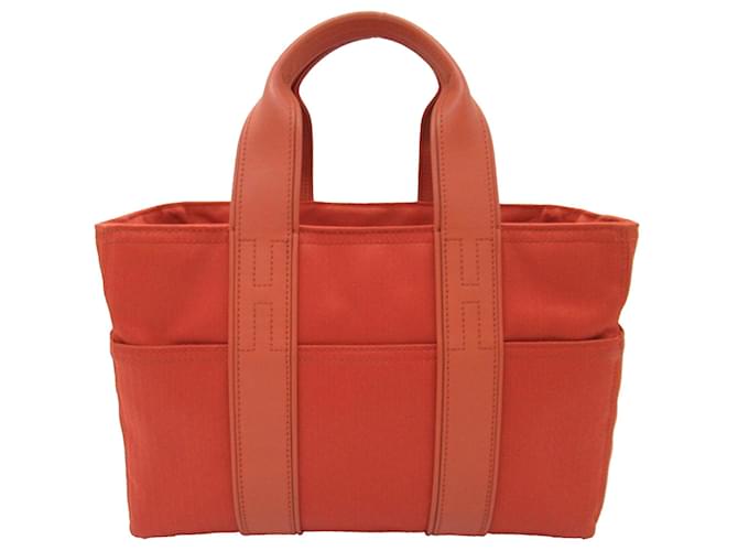 Orange Hermès Toile Acapulco PM Handbag Leather  ref.1392395