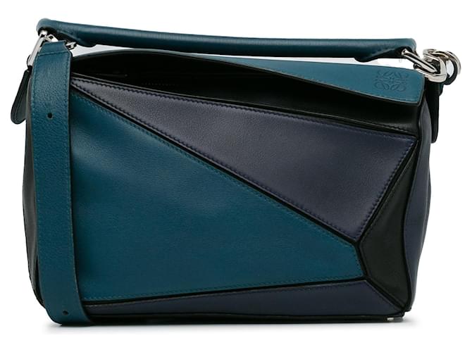 Blue LOEWE Small Tricolor Puzzle Bag Satchel Leather  ref.1392398