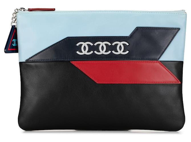 Black Chanel Airline O-Case Pouch Leather  ref.1392405