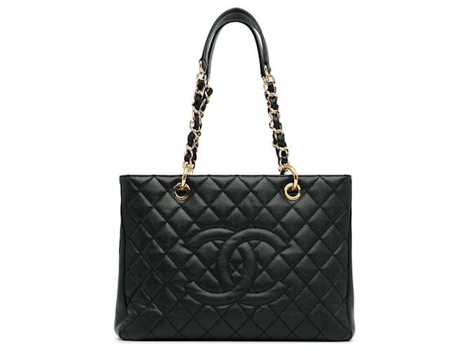Black Chanel Caviar Grand Shopping Tote Leather  ref.1392406