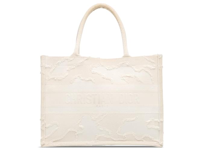 Cabas Dior Medium Camouflage blanc Toile  ref.1392463