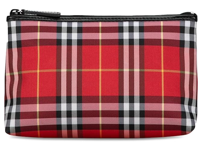 Custodia rossa Burberry House Check Rosso Pelle  ref.1392474