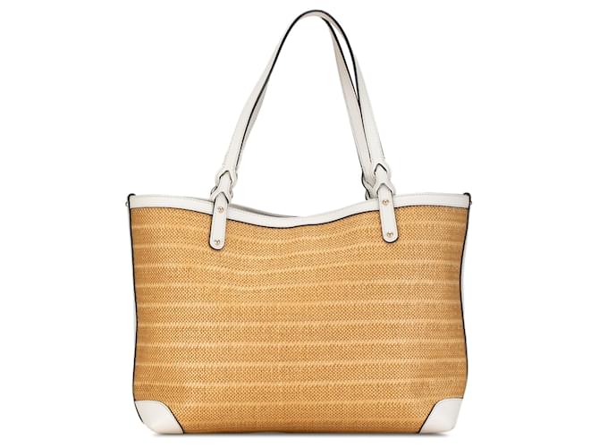 Tan Gucci Medium Raffia Craft Tote Camel Leather  ref.1392501