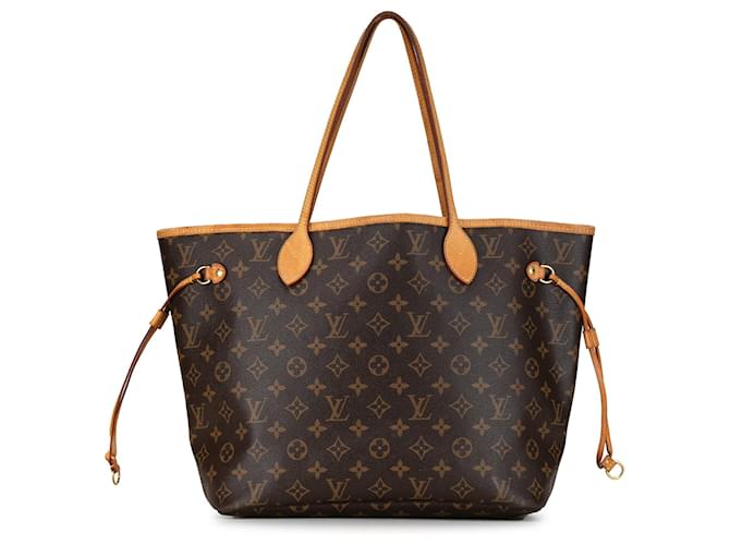 Brown Louis Vuitton Monogram Neverfull MM Tote Bag Leather  ref.1392508