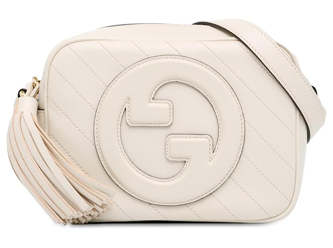 Bolsa Crossbody Gucci Pequena Blondie Branca Branco Couro  ref.1392517