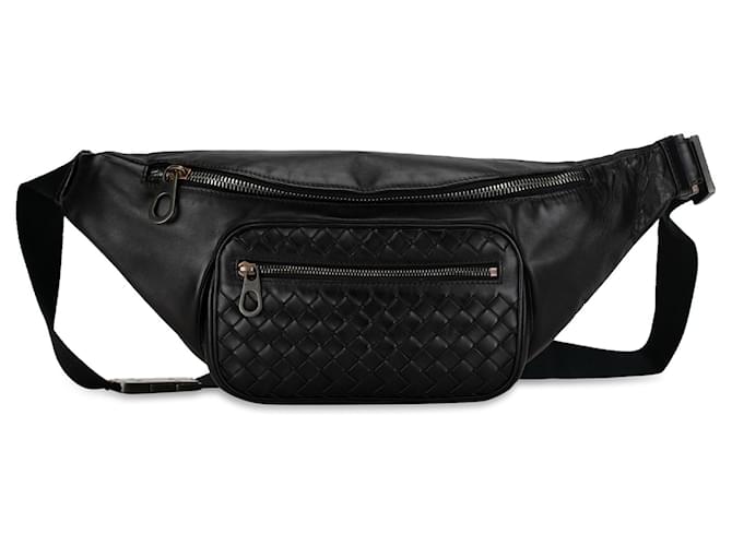 Black Bottega Veneta Intrecciato Belt Bag Nero Pelle  ref.1392526