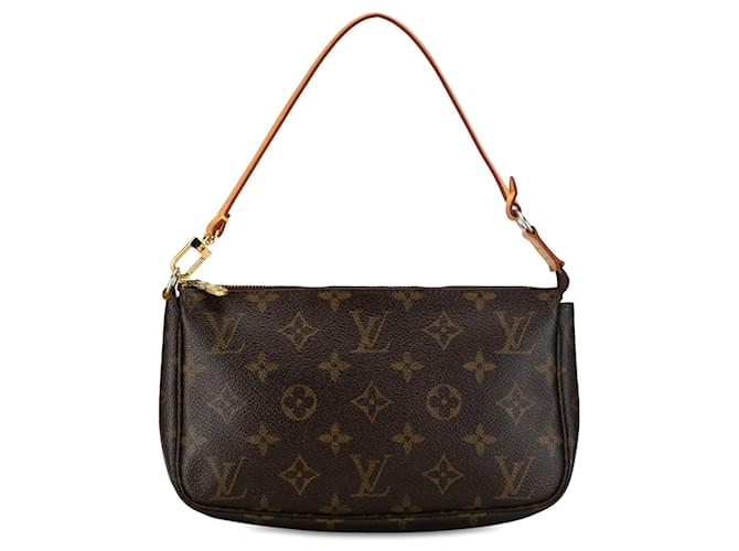 Brown Louis Vuitton Monogram Pochette Accessoires Shoulder Bag Leather  ref.1392548