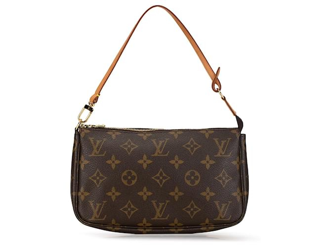 Brown Louis Vuitton Monogram Pochette Accessoires Shoulder Bag Leather  ref.1392549