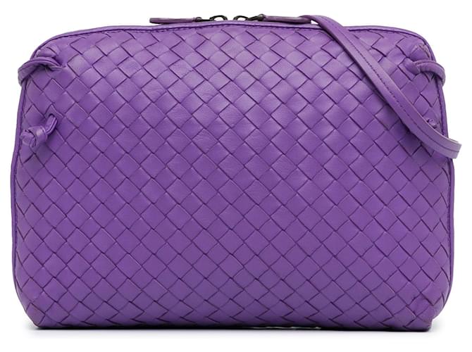 Purple Bottega Veneta Intrecciato Nodini Crossbody Leather  ref.1392557