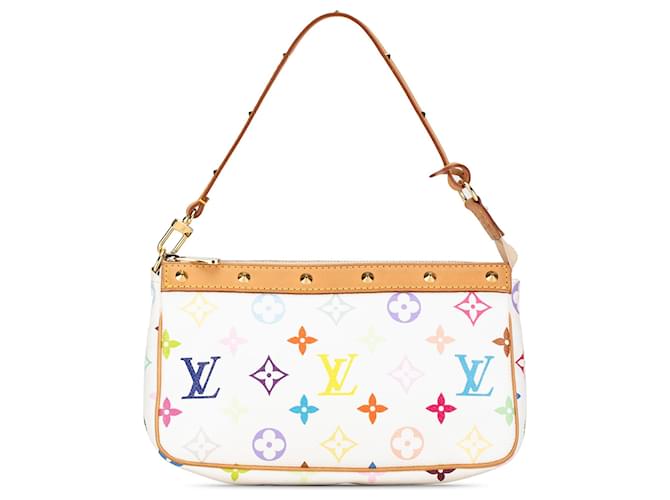 White Louis Vuitton Monogram Multicolore Pochette Accessoires Shoulder Bag Leather  ref.1392559