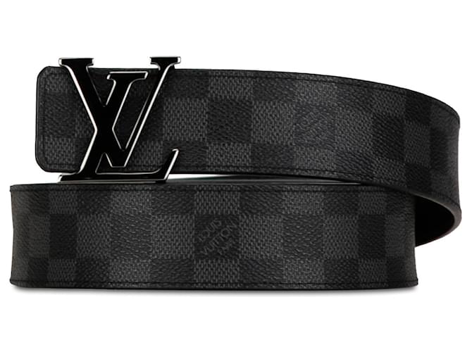 Cinturón con iniciales Louis Vuitton Damier Graphite negro Lienzo  ref.1392566