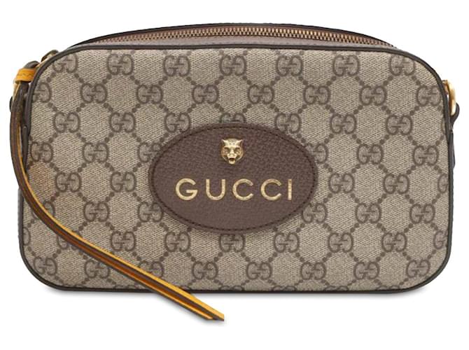 Bolsa Gucci GG Supreme Neo Vintage Bege Couro  ref.1392569