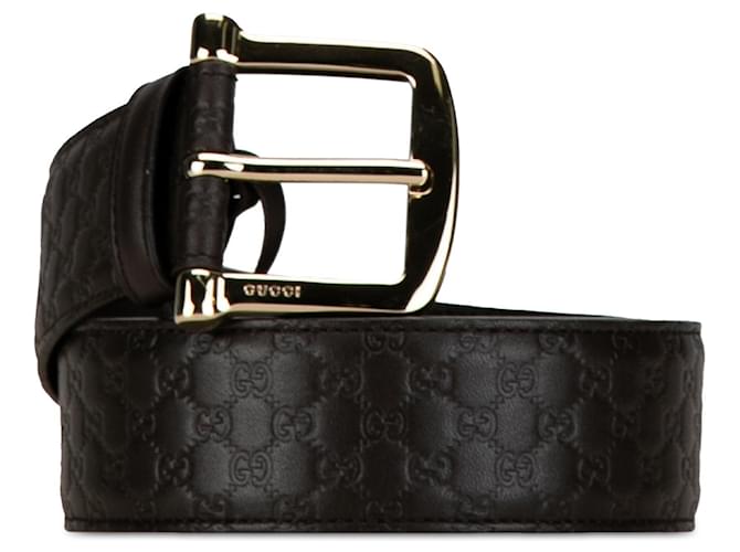 Black Gucci Guccissima Belt Leather  ref.1392570