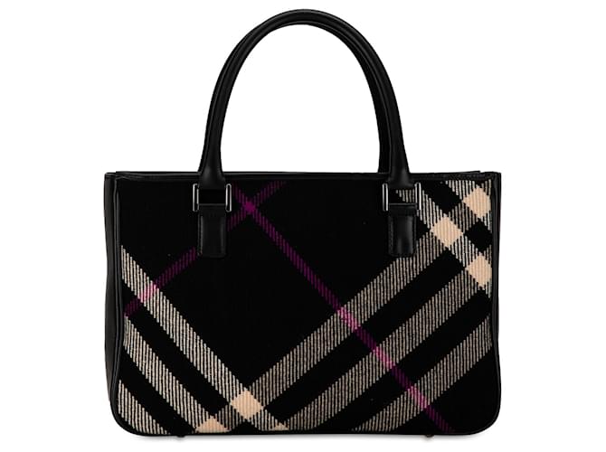 Sac à main en laine à carreaux Burberry Supernova noir  ref.1392577