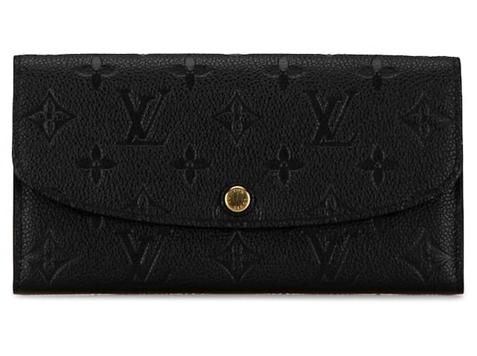 Carteira Louis Vuitton Monograma Empreinte Emilie Preta Preto Couro  ref.1392580