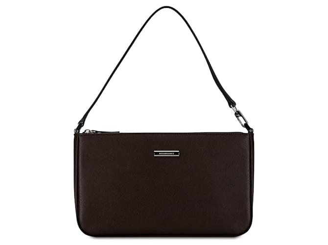 Bolso de hombro de piel de becerro marrón de Burberry Castaño Cuero  ref.1392582