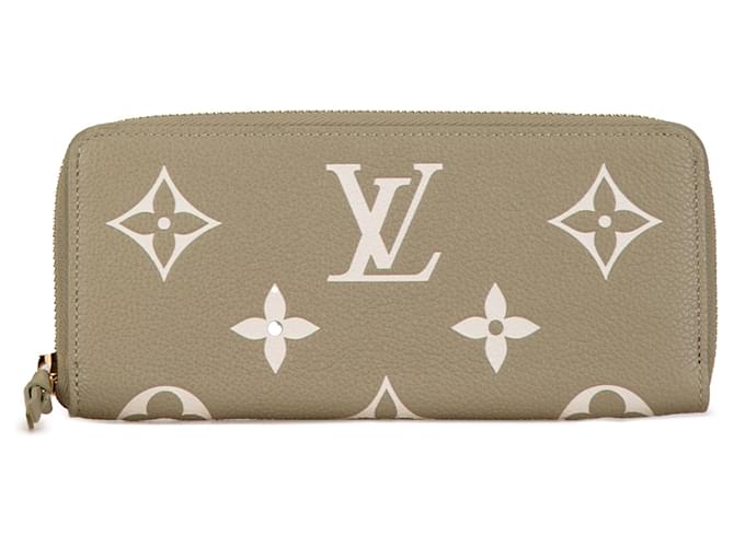 Beige Louis Vuitton Monogram Giant Empreinte Clemence Zippy Wallet Leather  ref.1392584
