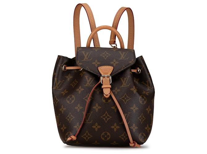 Brauner Louis Vuitton Montsouris BB Rucksack mit Monogramm Leder  ref.1392585