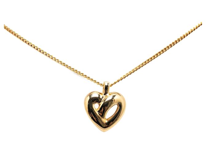 Conjunto de brincos e colar com corações banhados a ouro Dior Dourado Banhado a ouro  ref.1392587