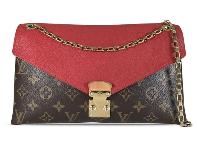Brown Louis Vuitton Monogram Pallas Chain Shoulder Bag Leather  ref.1392607