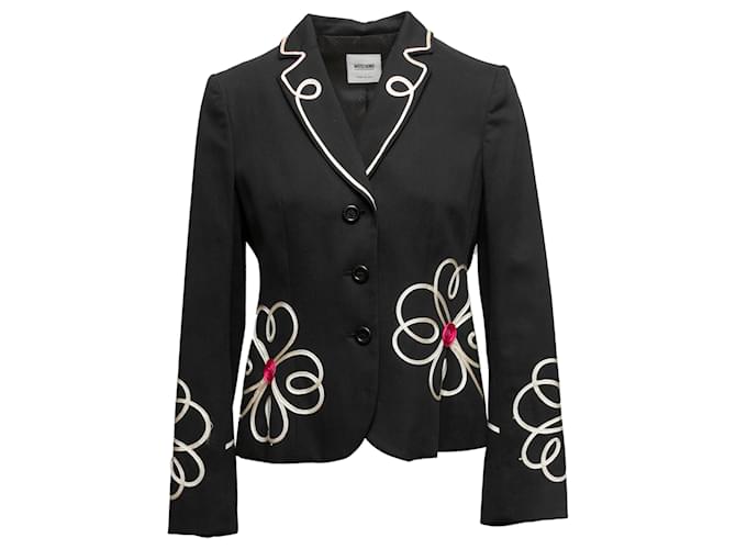 Moschino Cheap And Chic Blazer floral noir et multicolore Moschino pas cher et chic Taille US S Synthétique  ref.1392611