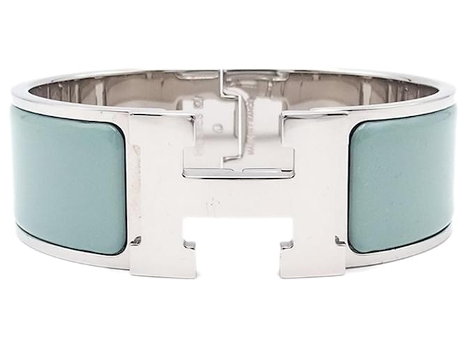 Pulsera Hermès Clic Clac H azul PM Metal  ref.1392647