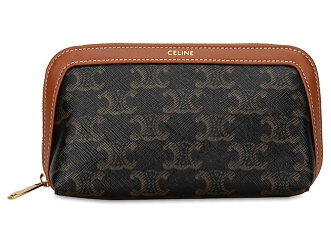 Céline Neceser marrón Celine Triomphe Castaño Cuero  ref.1392649