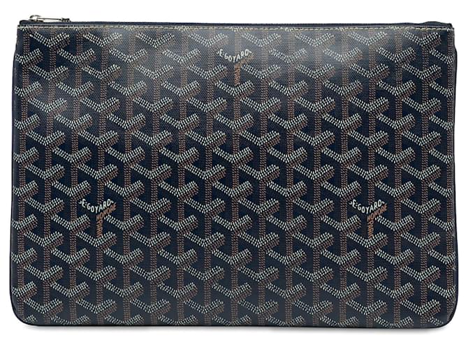 Bolsa Clutch Goyard Goyardine Senat MM Azul Lona  ref.1392658