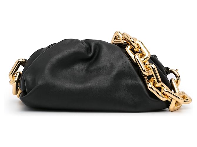 Schwarze Bottega Veneta The Chain Pouch Umhängetasche Leder  ref.1392720