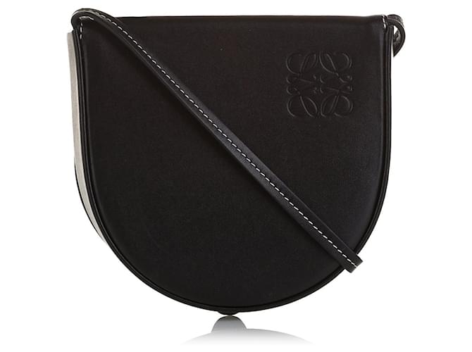 Black Loewe Small Heel Pouch Crossbody Bag Leather  ref.1392722