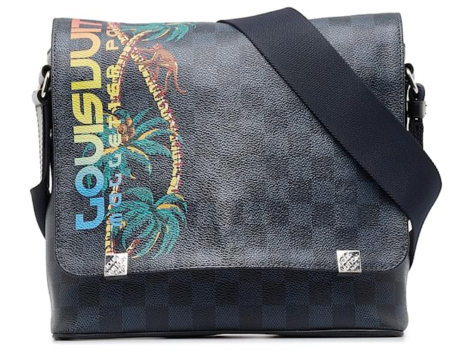 Black Louis Vuitton Damier Cobalt Jungle District Messenger PM Crossbody Bag Cloth  ref.1392723