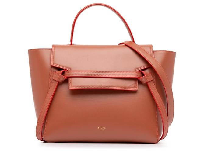 Céline Cartable ceinture en micro cuir Celine orange  ref.1392747